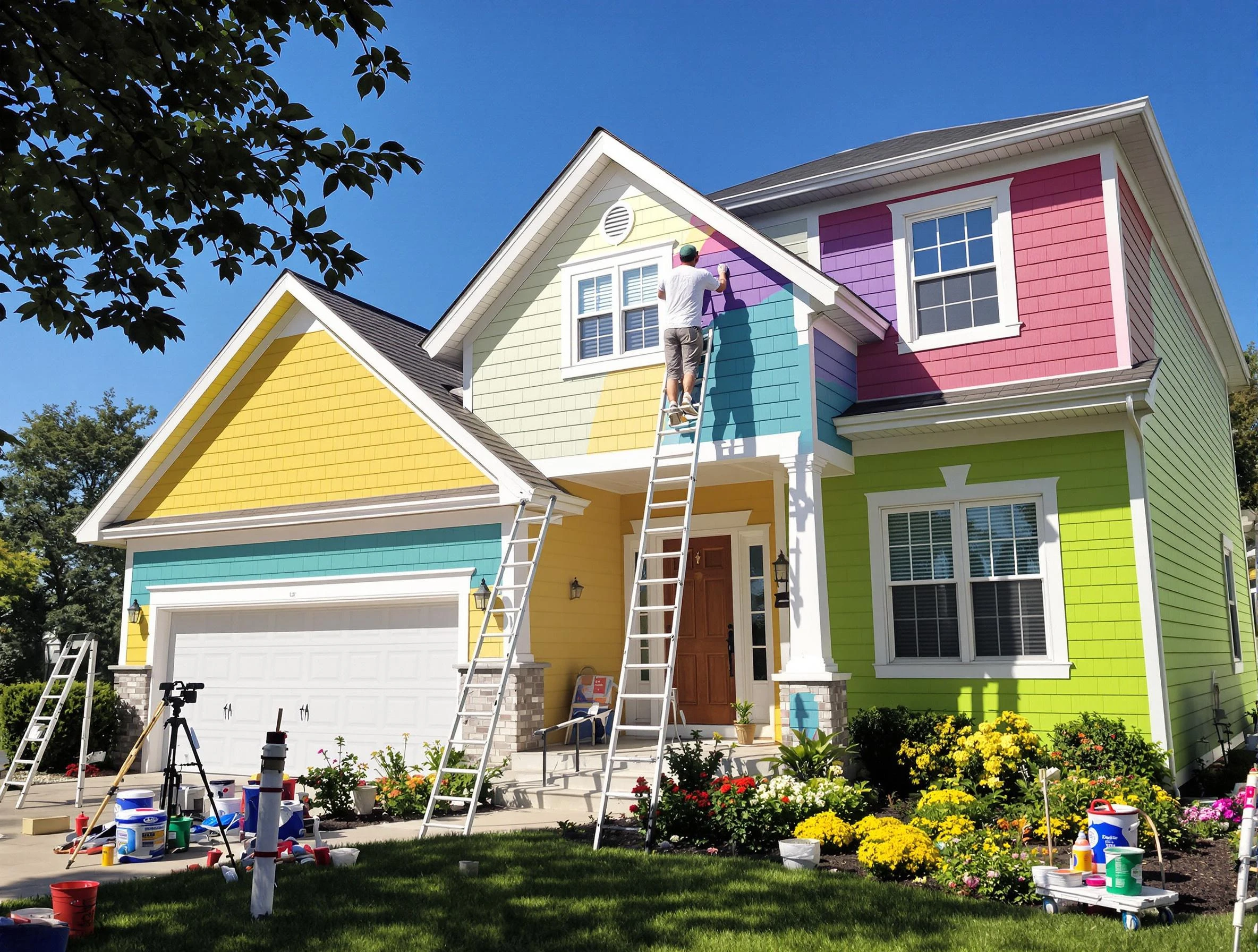 University Heights House Painters professionals painting a home exterior in University Heights, OH